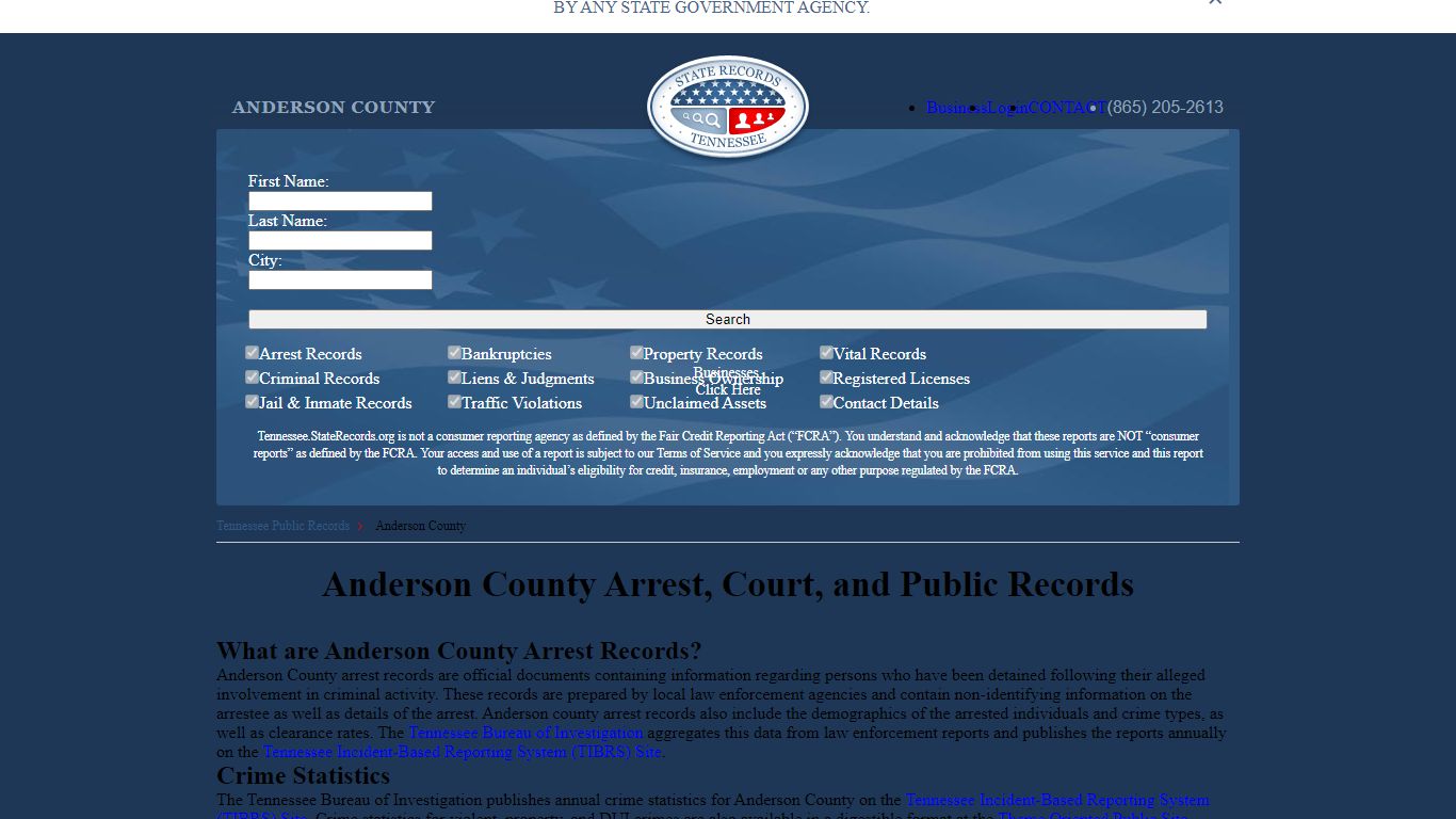 Anderson County Arrest, Court, and Public Records